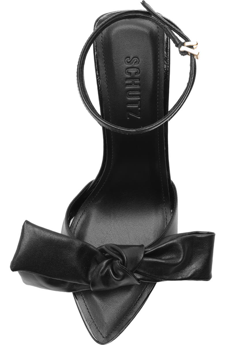 Schutz Elodie Bow Ankle Strap Sandal, Alternate, color, Black