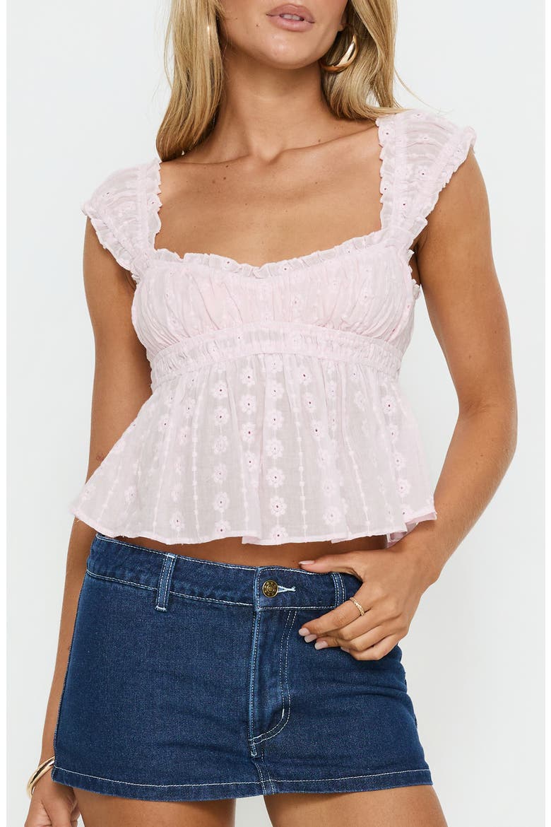 Summerfield Eyelet Cotton Top, Main, color, SOFT PINK