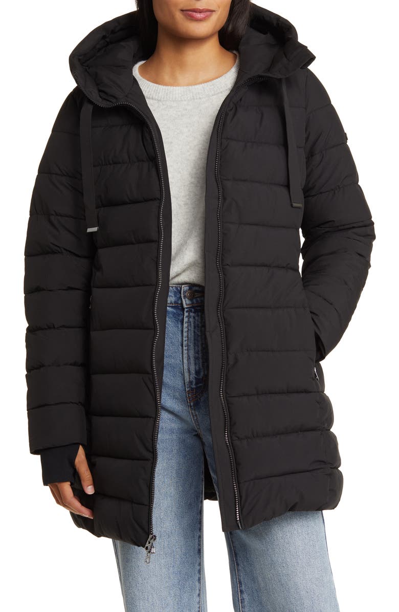 Lucky Brand Zip Front Clean Puffer Jacket, Alternate, color, 