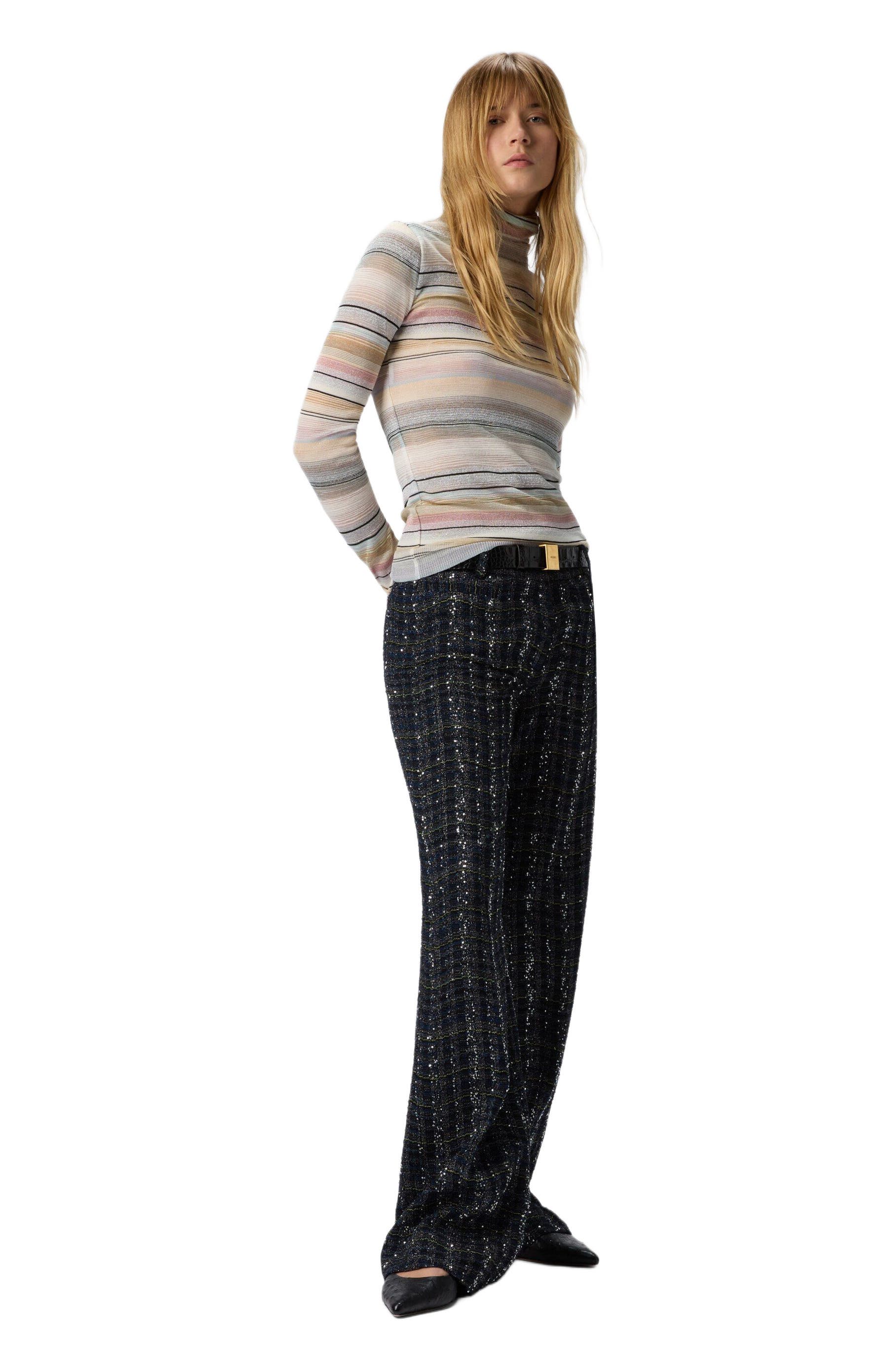 Men's Tailored Check And Wave Pattern Trousers