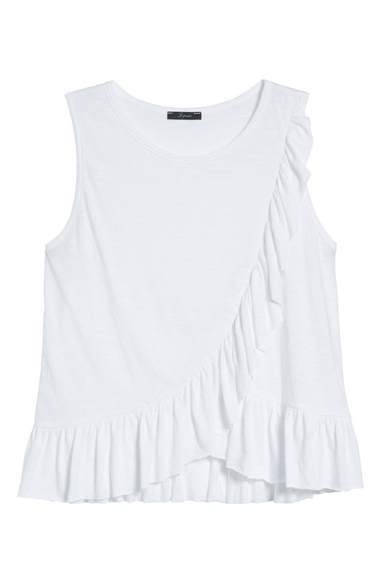 Soprano Asymmetrical Ruffle Tank Top, Alternate, color,