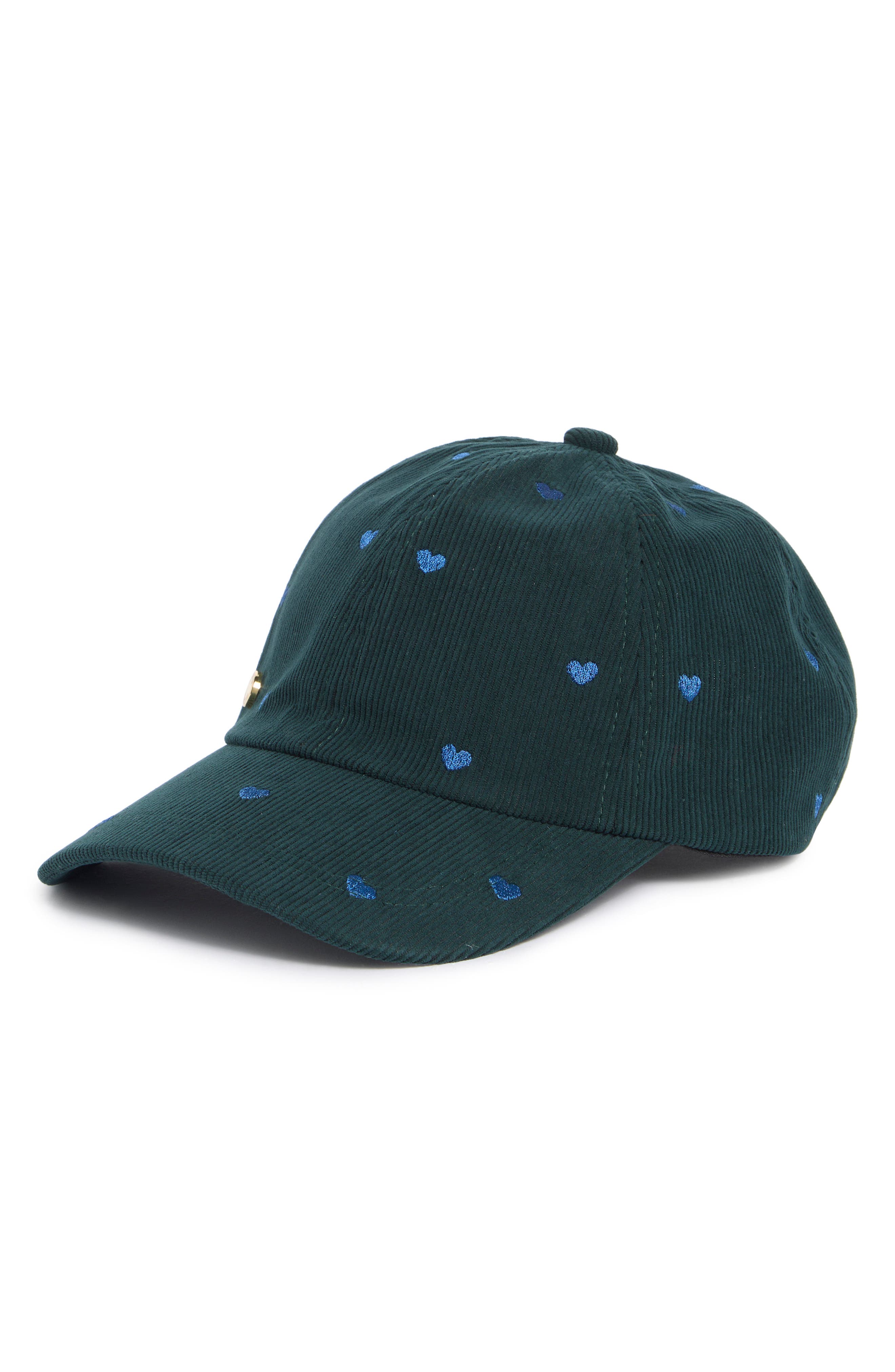 Heart Embroidered Corduroy Baseball Cap