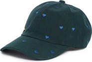 BCBG Heart Embroidered Corduroy Baseball Cap