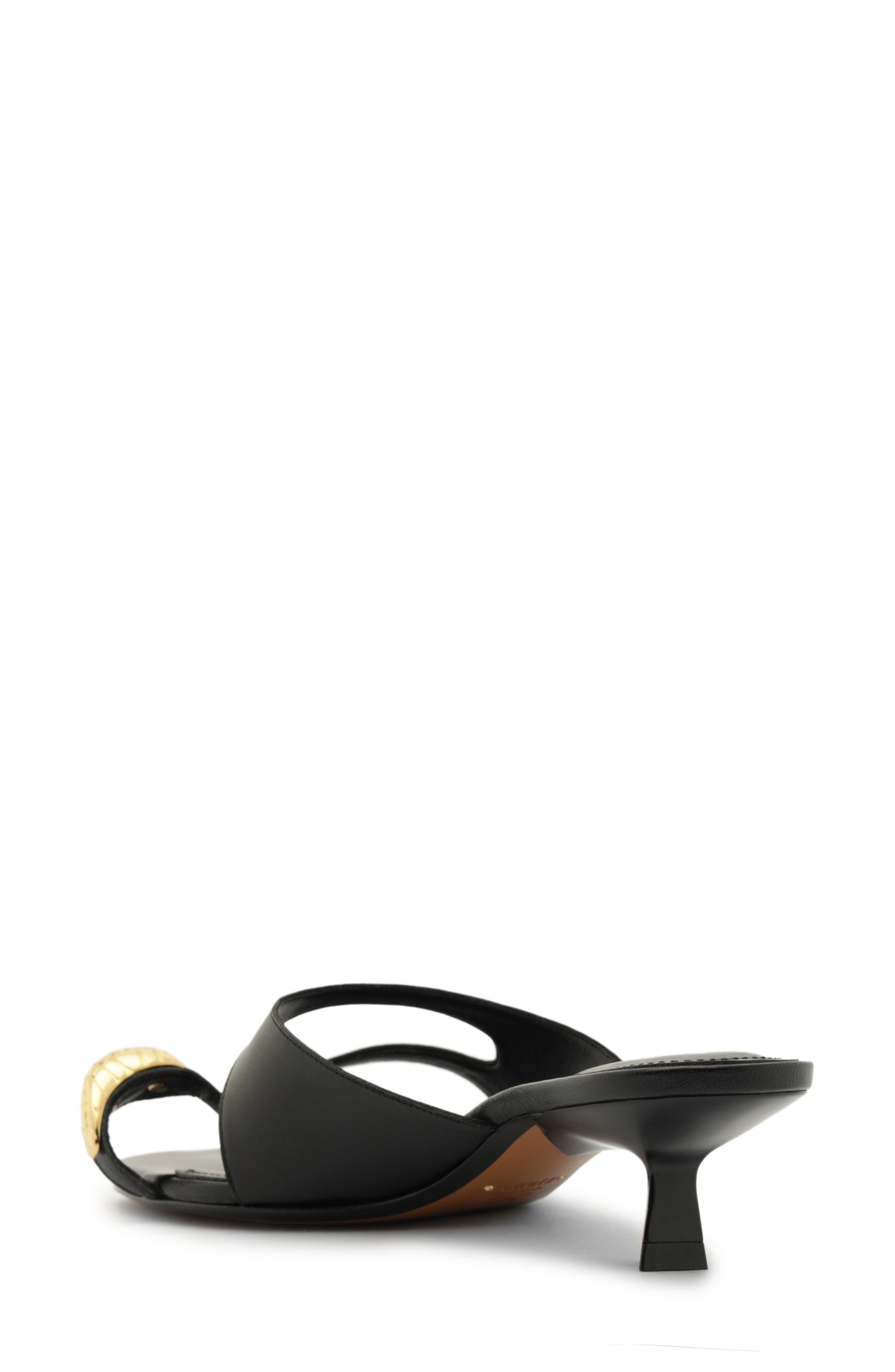 Schutz Elliote Kitten Heel Slide Sandal, Alternate, color, Black