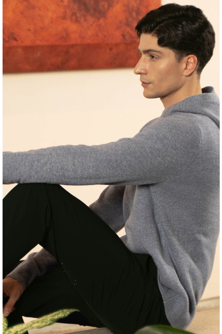 Jasper Cashmere Hoodie, Alternate, color, Heather Gray