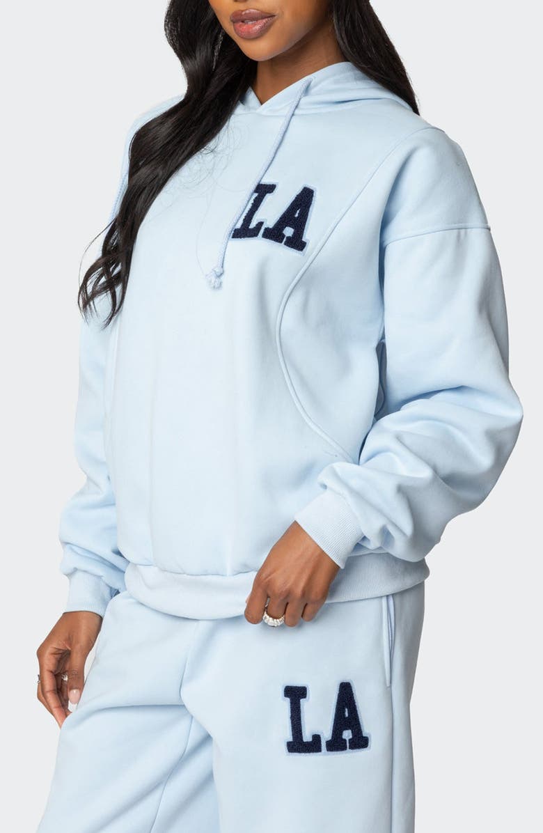 EDIKTED LA Love Oversize Hoodie, Alternate, color, Light-Blue