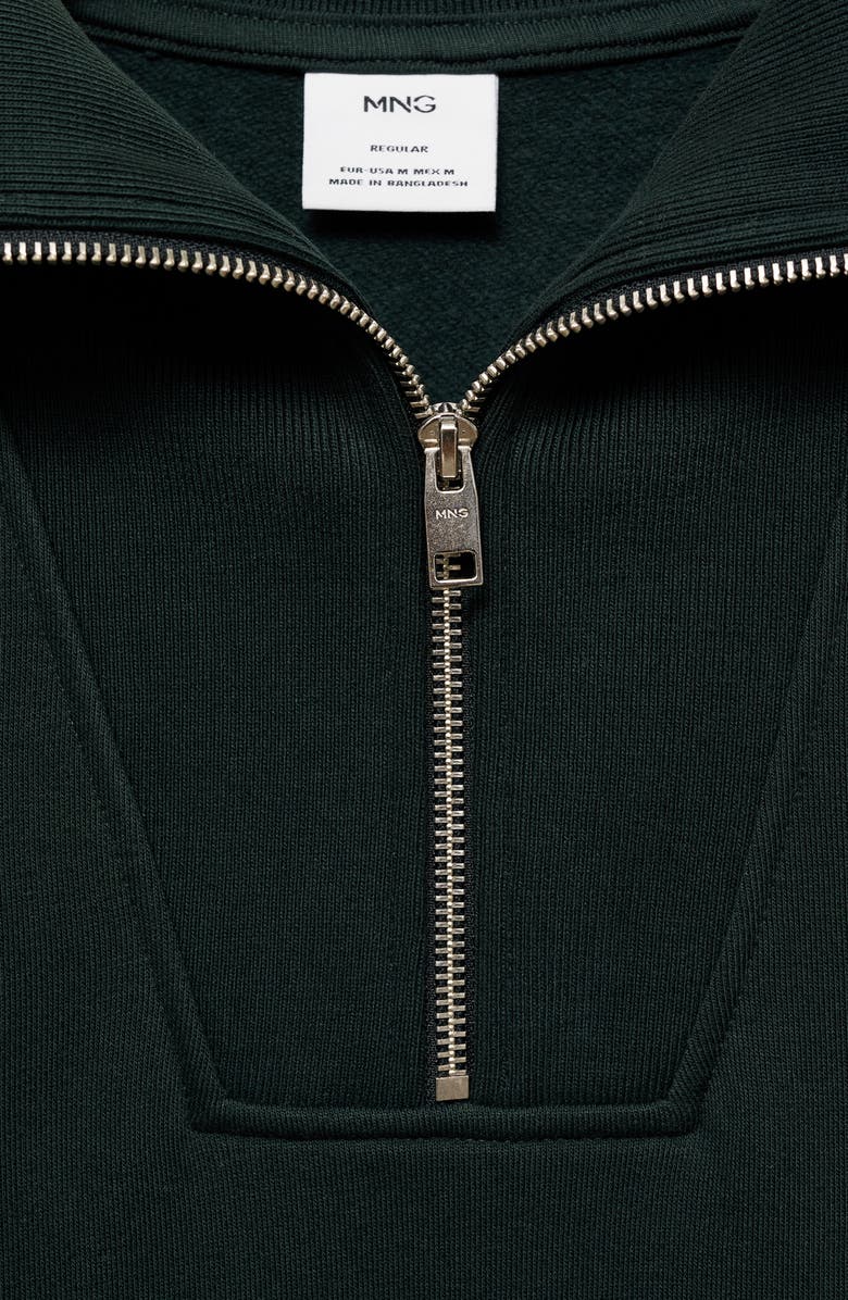 MANGO Quarter Zip Sweatshirt, Alternate, color, 