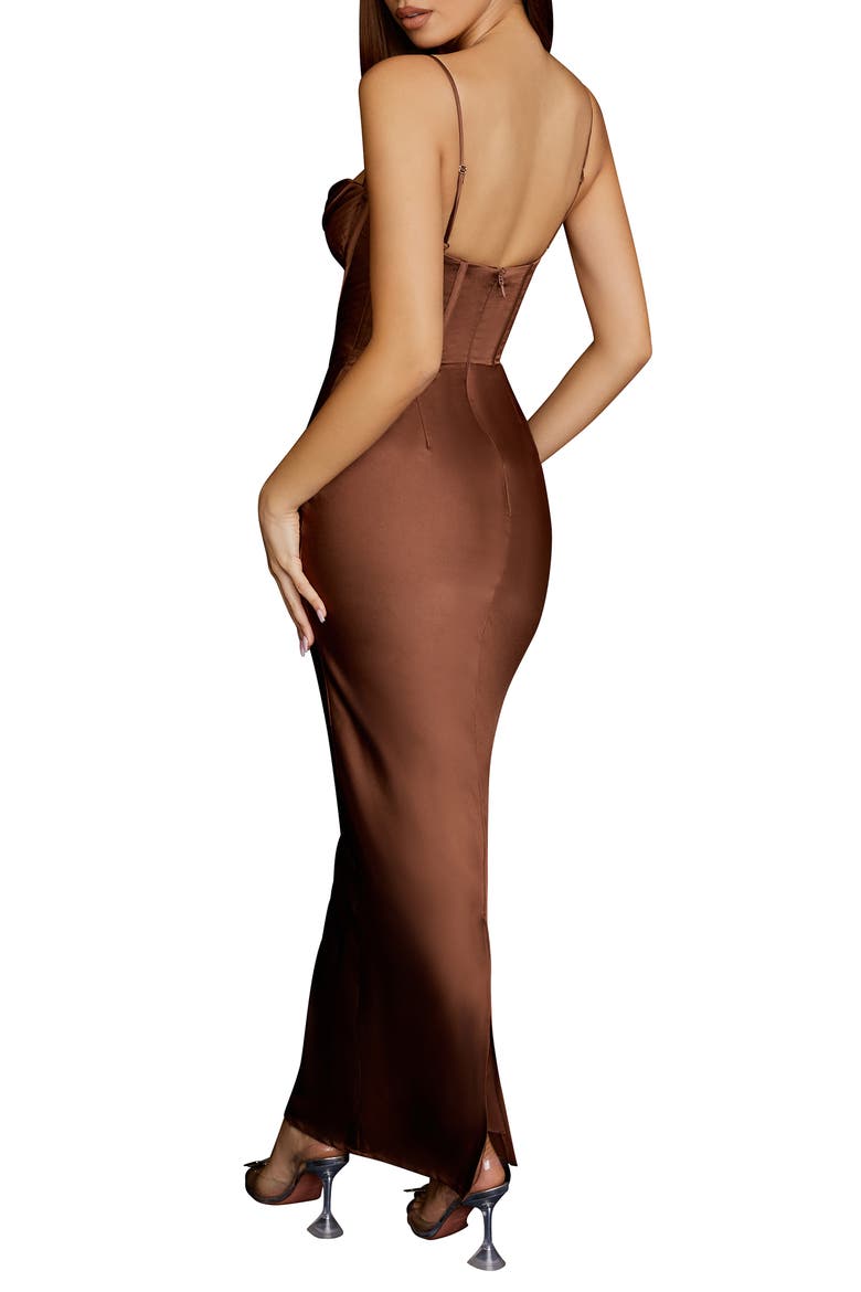 Charmaine Corset Dress, Alternate, color, CHOCOLATE