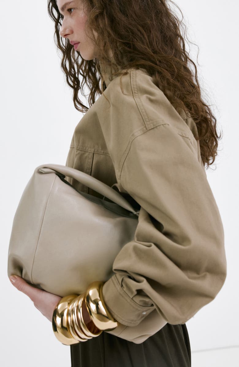 MANGO Oversize Belted Cotton Twill Jacket, Alternate, color,