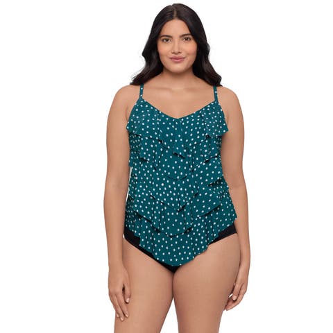 Rachel 5 Tier Ruffle Plus Size Tankini Swimsuit Top