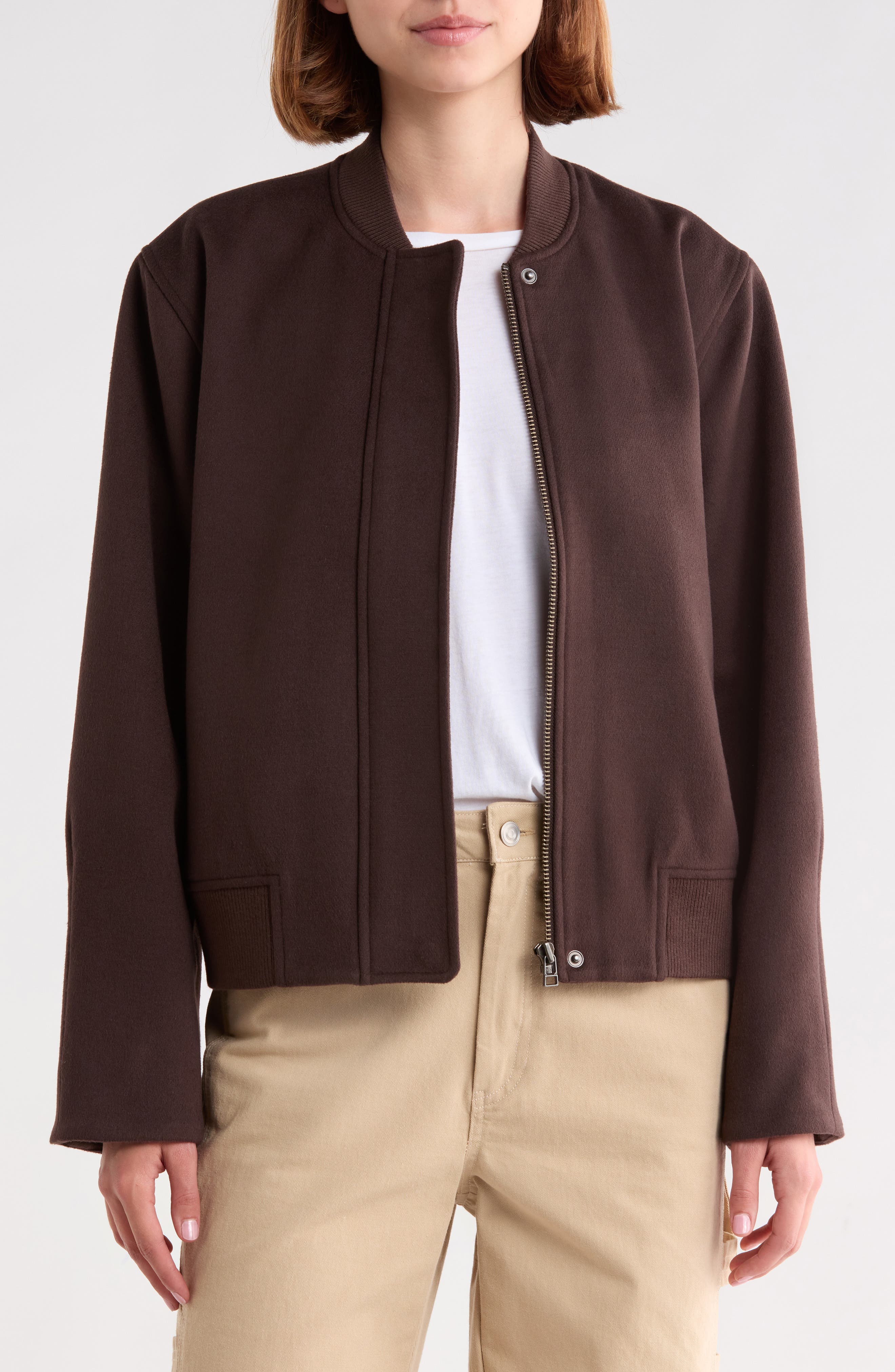 Brushed Bomber Jacket