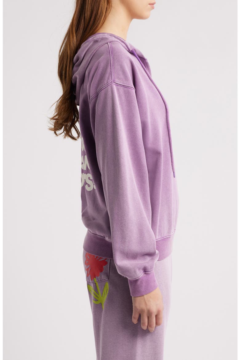 You Deserve Flowers French Terry Graphic Hoodie, Alternate, color, PURPLE