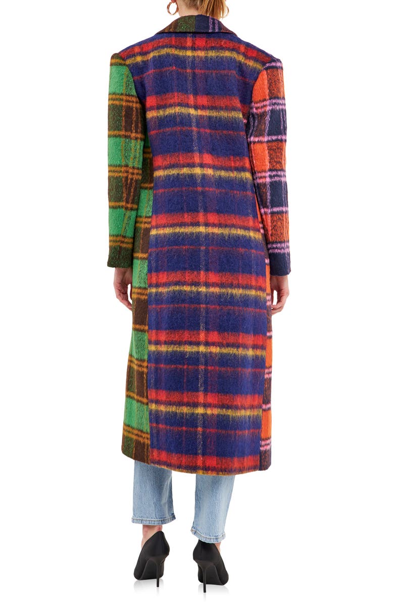 English Factory Colorblock Plaid Trench Coat, Alternate, color, 