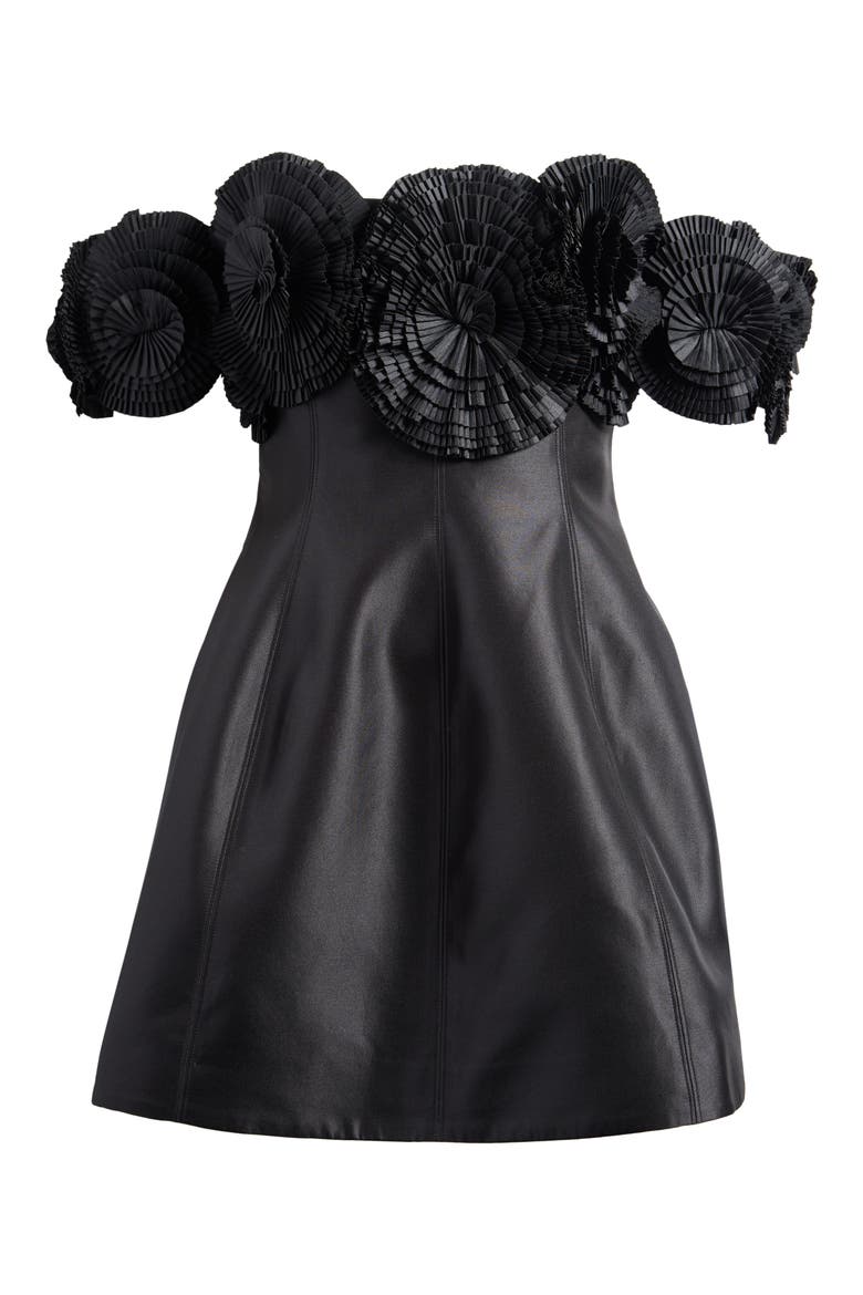 Trusley Off the Shoulder Minidress, Alternate, color, BLACK