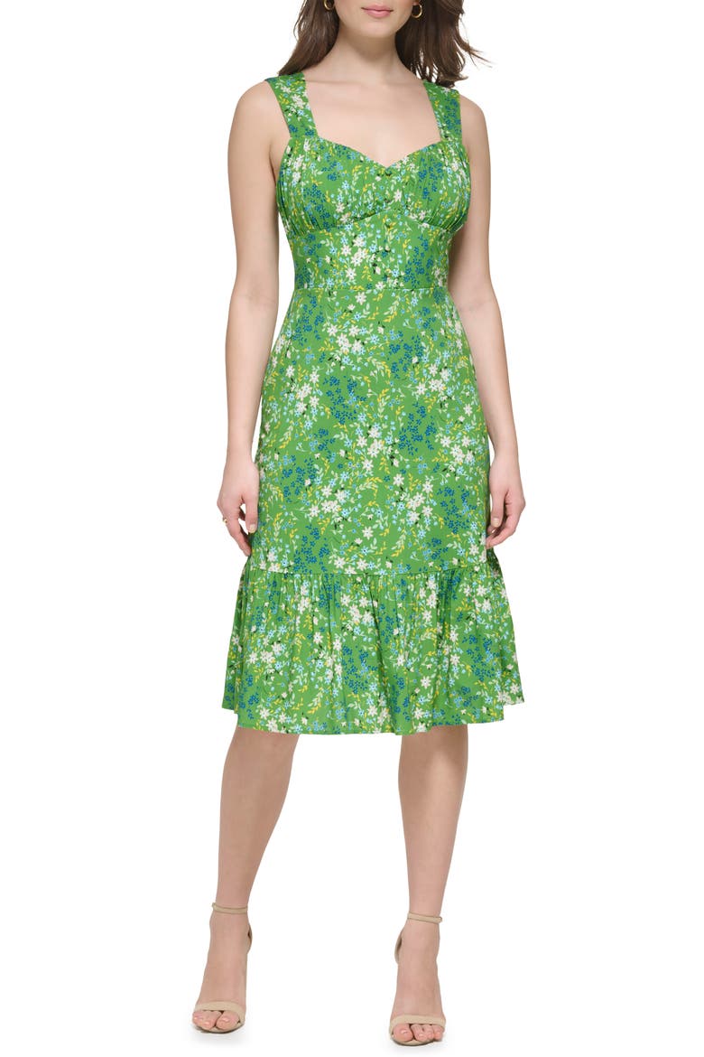 Floral Sweetheart Maxi Dress, Main, color, GREEN MULTI