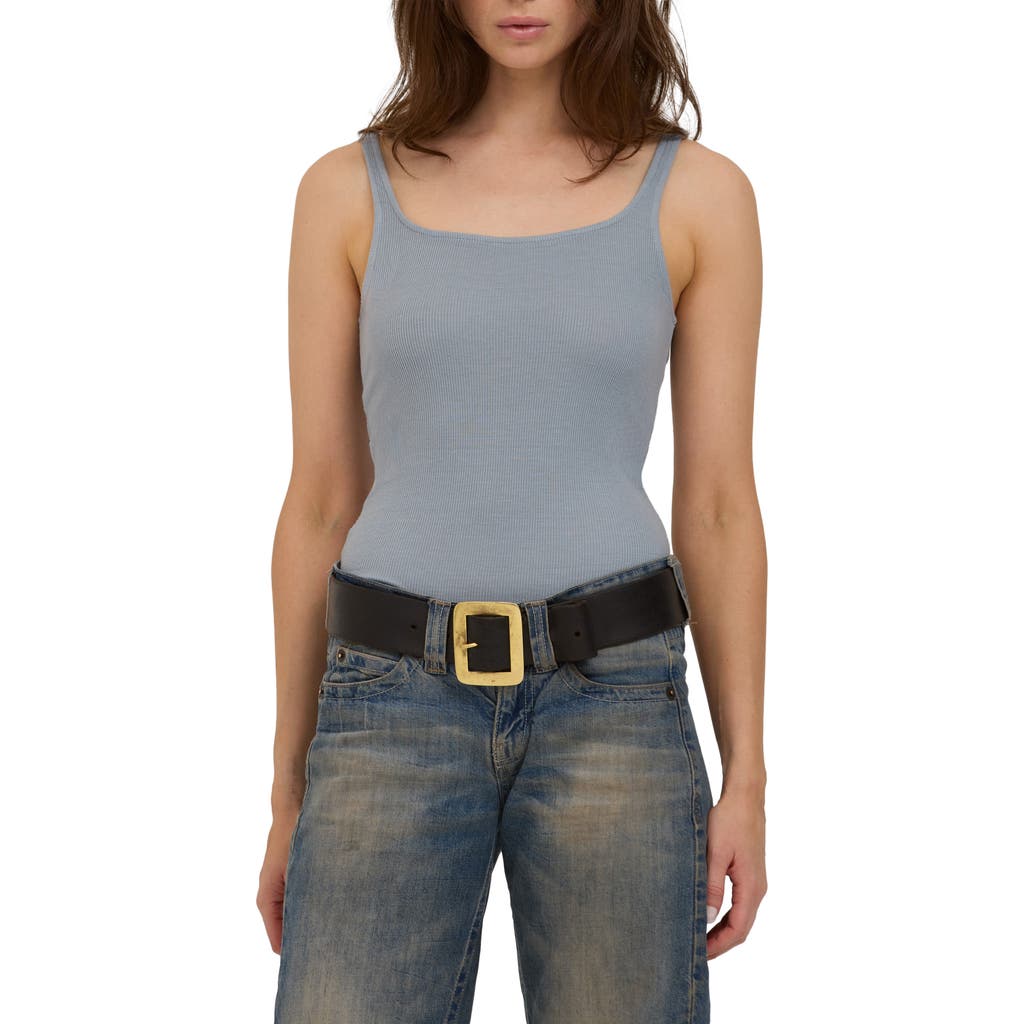 Project Social T Olsen Rib Scoop Neck Tank In Smokey Blue