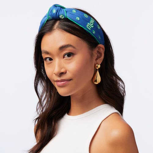 Lele Sadoughi Nba Dallas Mavericks Embroidered Headband In Blue