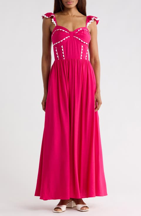 Ruffle Strap Maxi Dress