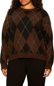 Sanctuary Argyle Crew Pullover
