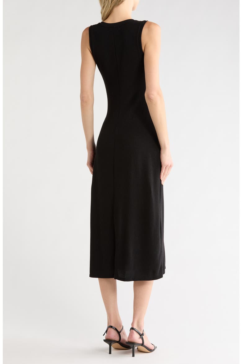 Sleeveless Side Tie Midi Dress, Alternate, color, BLACK