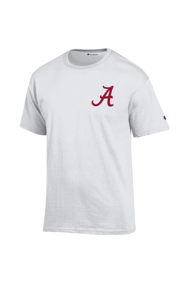 Men's Champion White Alabama Crimson Tide Team Stack 2-Hit T-Shirt, Alternate, color, White