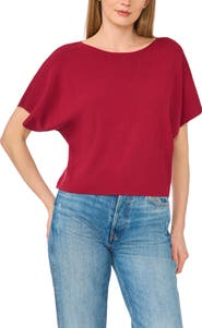 Halogen® Short Sleeve Crop Sweater