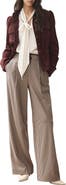 MINT VELVET Checked Contrast Waist Wide Leg Trousers