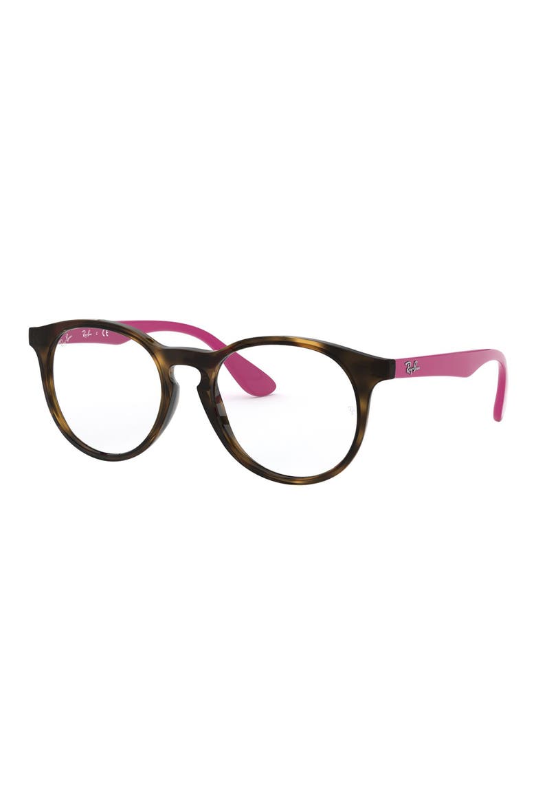 Kids' 46mm Round Optical Glasses, Alternate, color, HAVANA RED