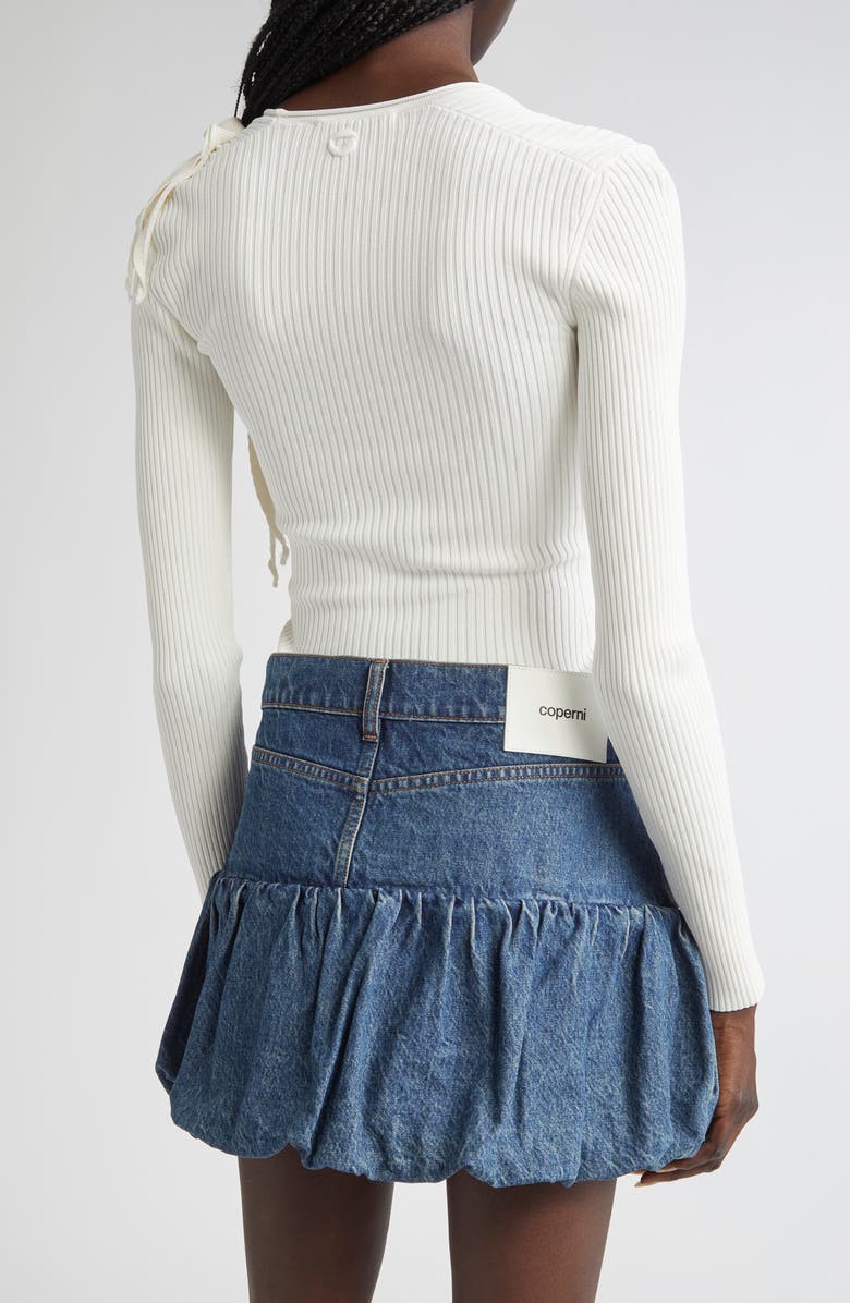 Coperni Distressed Rosette Rib Sweater, Alternate, color, 