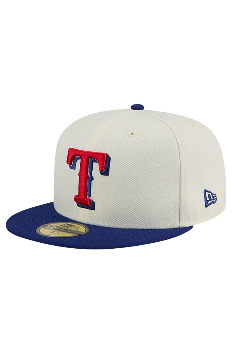 New Era Men's New Era Cream Texas Rangers Chrome 59FIFTY Fitted Hat, Main, color, 