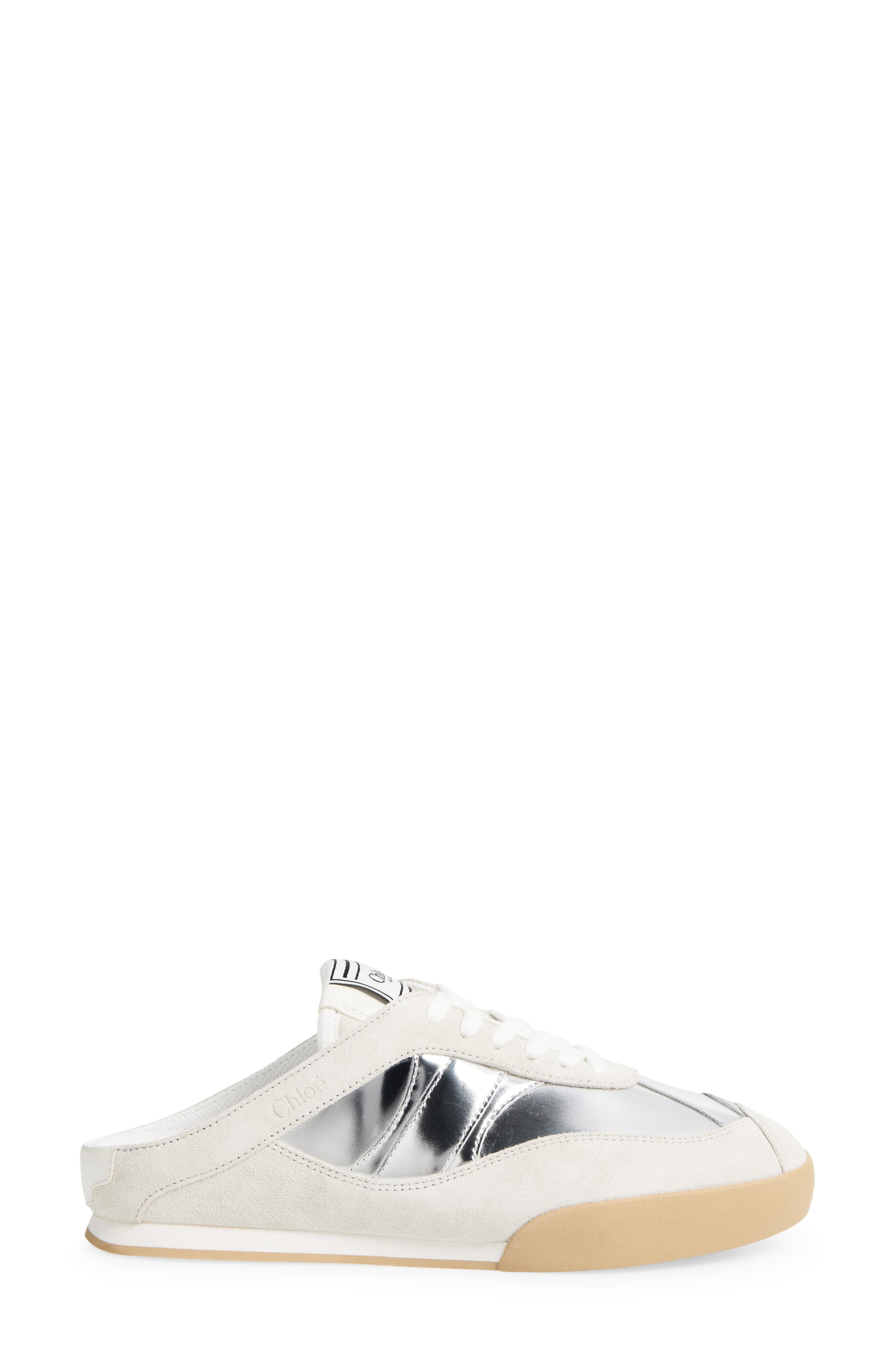 Chloé Kick Mule Sneaker, Alternate, color, Silver