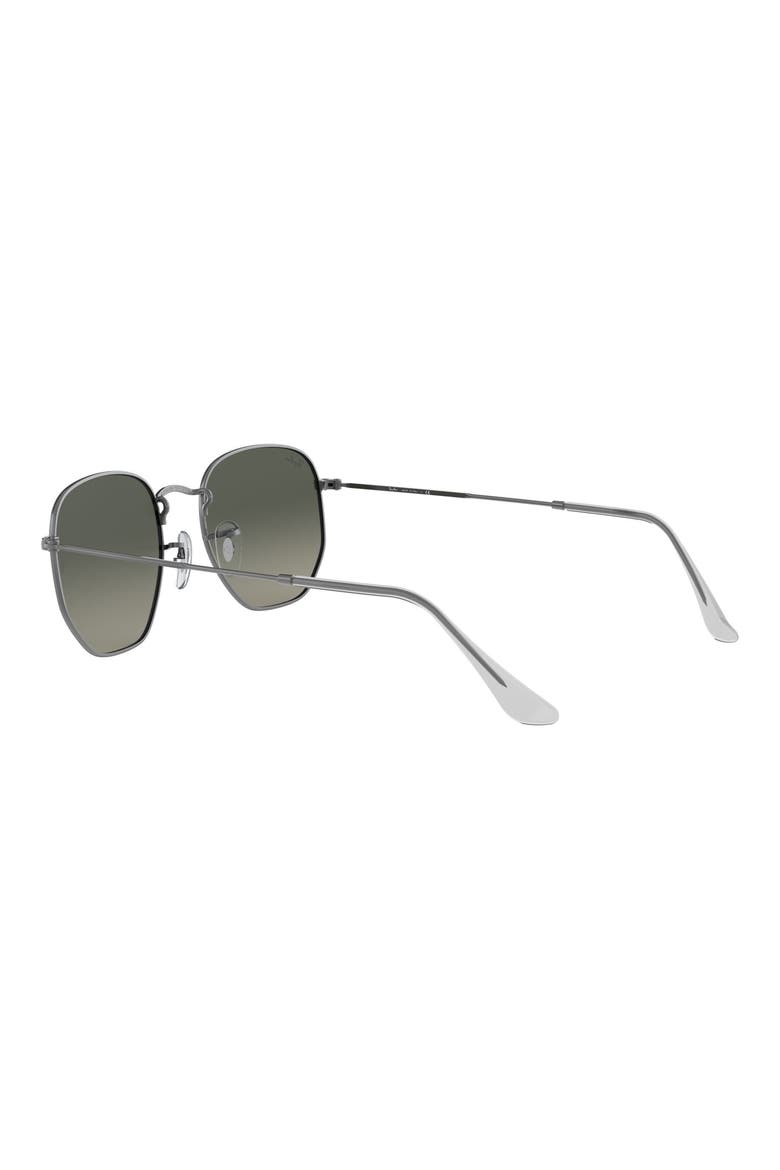 51mm Geometric Sunglasses, Alternate, color, GUNMETAL/ GREY GRADIENT