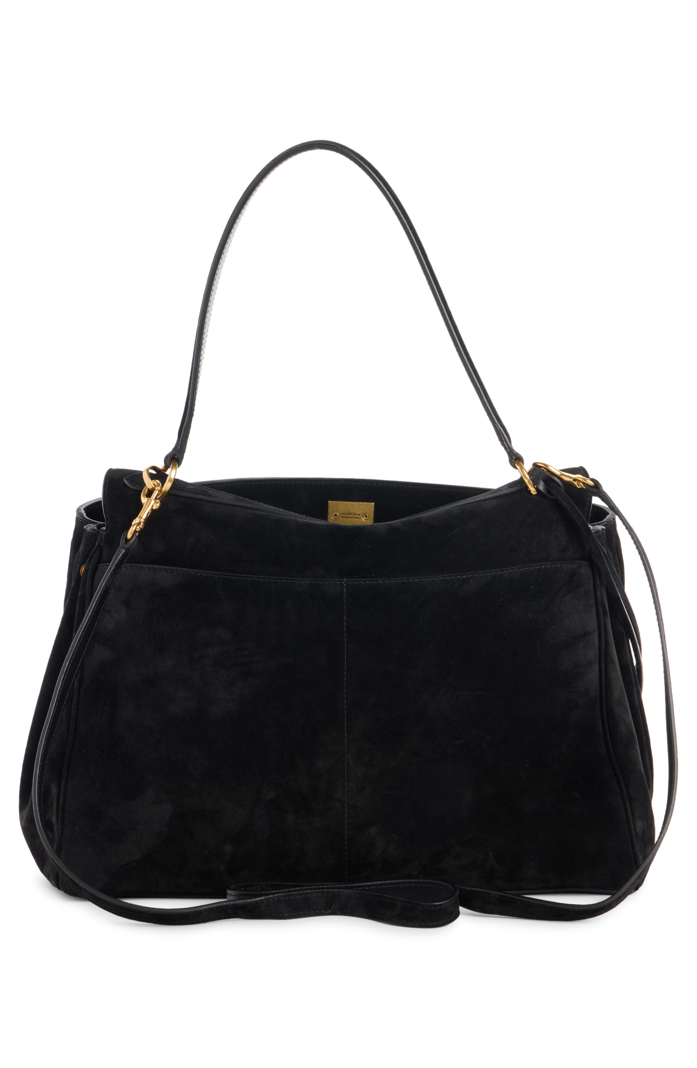 Balenciaga Medium Rodeo Suede Top Handle Bag, Alternate, color, 1000 Black