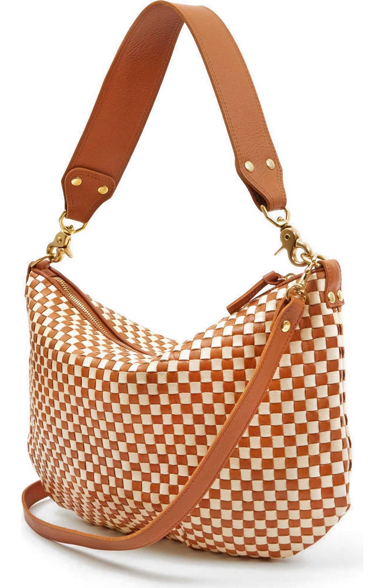 Clare V. Moyen Woven Leather Messenger Bag, Alternate, color,