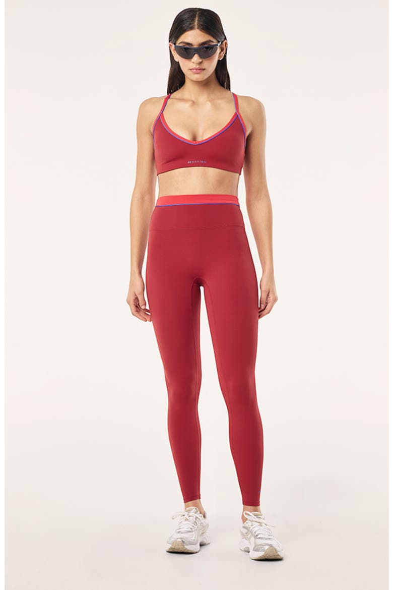 Spectrum V Neck Sports Bra, Alternate, color, CHERRY/ STRAWBERRY