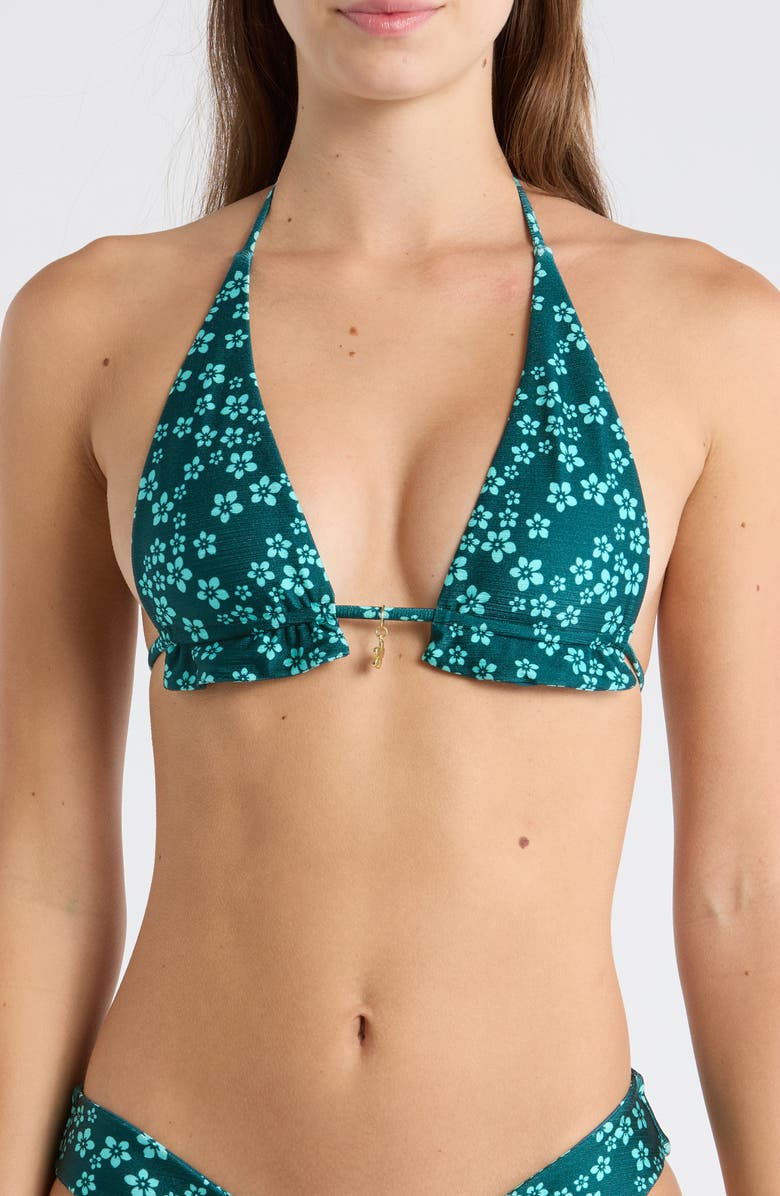Kulani Kinis Frill Halter Bikini Top, Main, color, Moonkiss