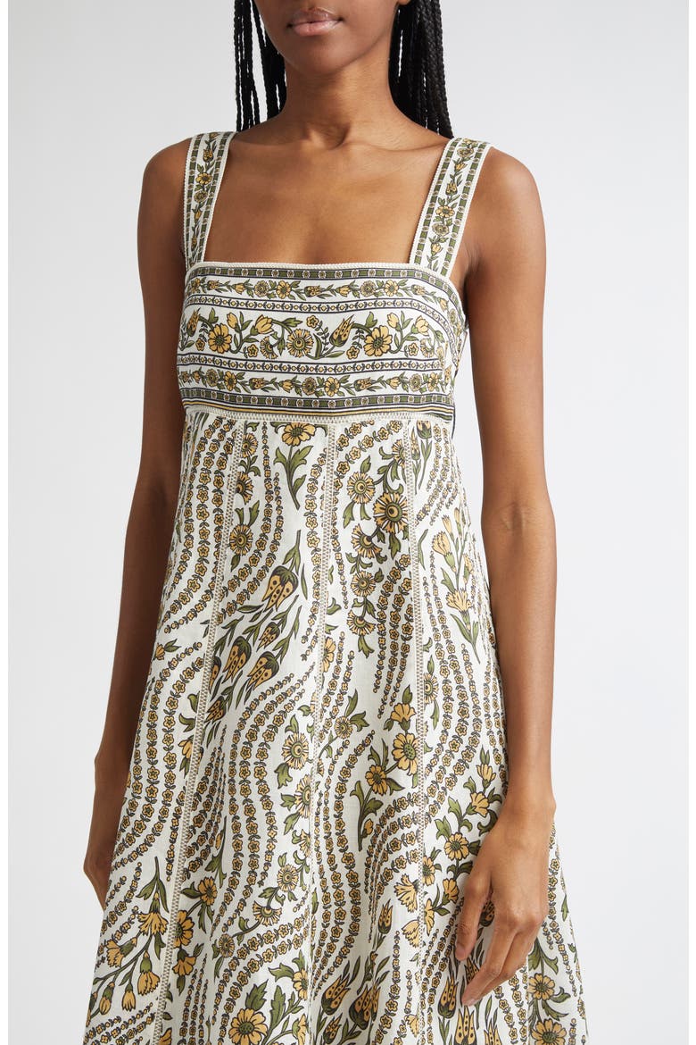Rye Floral Linen Midi Sundress, Alternate, color, DOVE/ GREEN MULTI