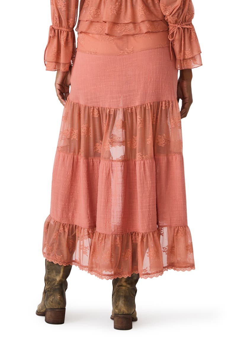 Allesandria Lace Detail High Low Skirt, Alternate, color, CANYON ROSE