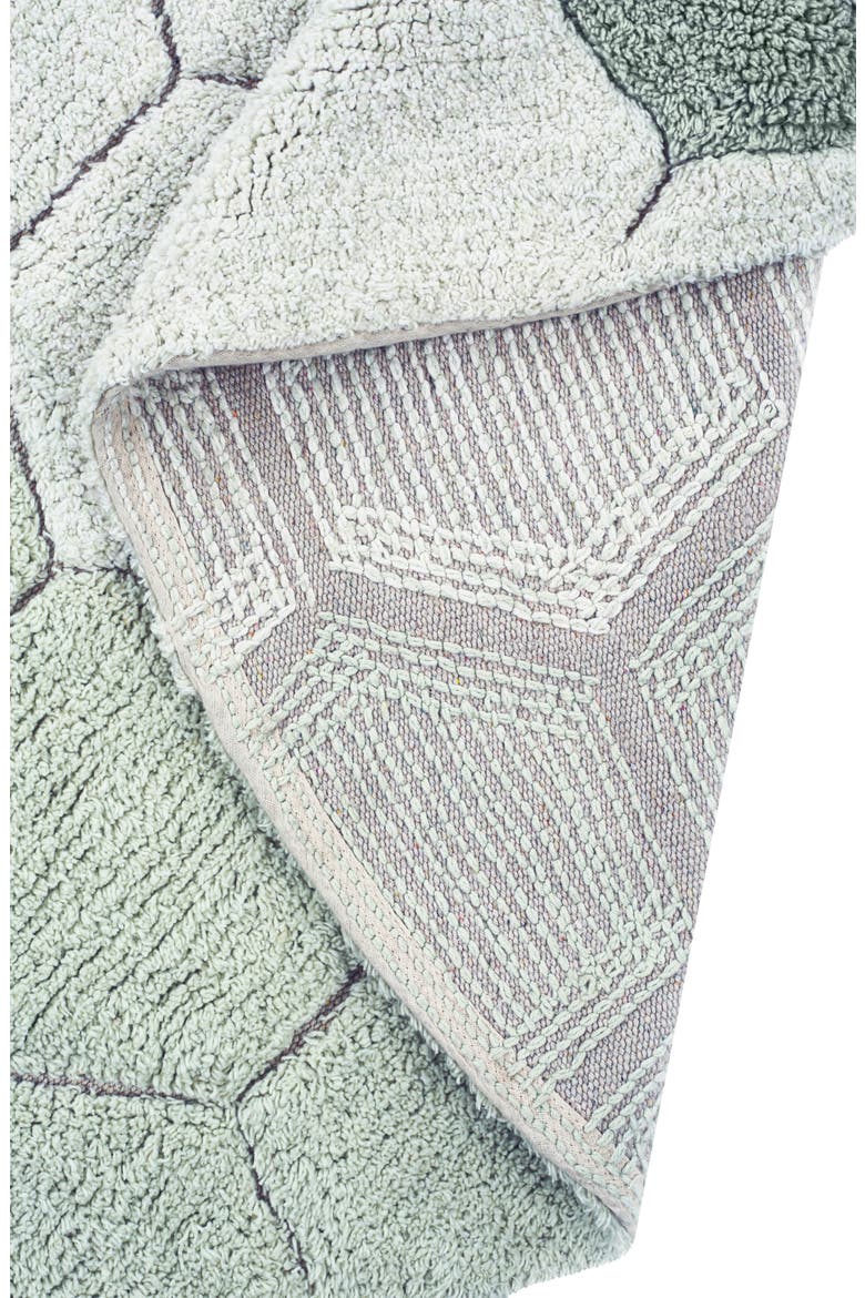 Honeycomb Washable Cotton Blend Round Rug, Alternate, color, BLUE SAGE