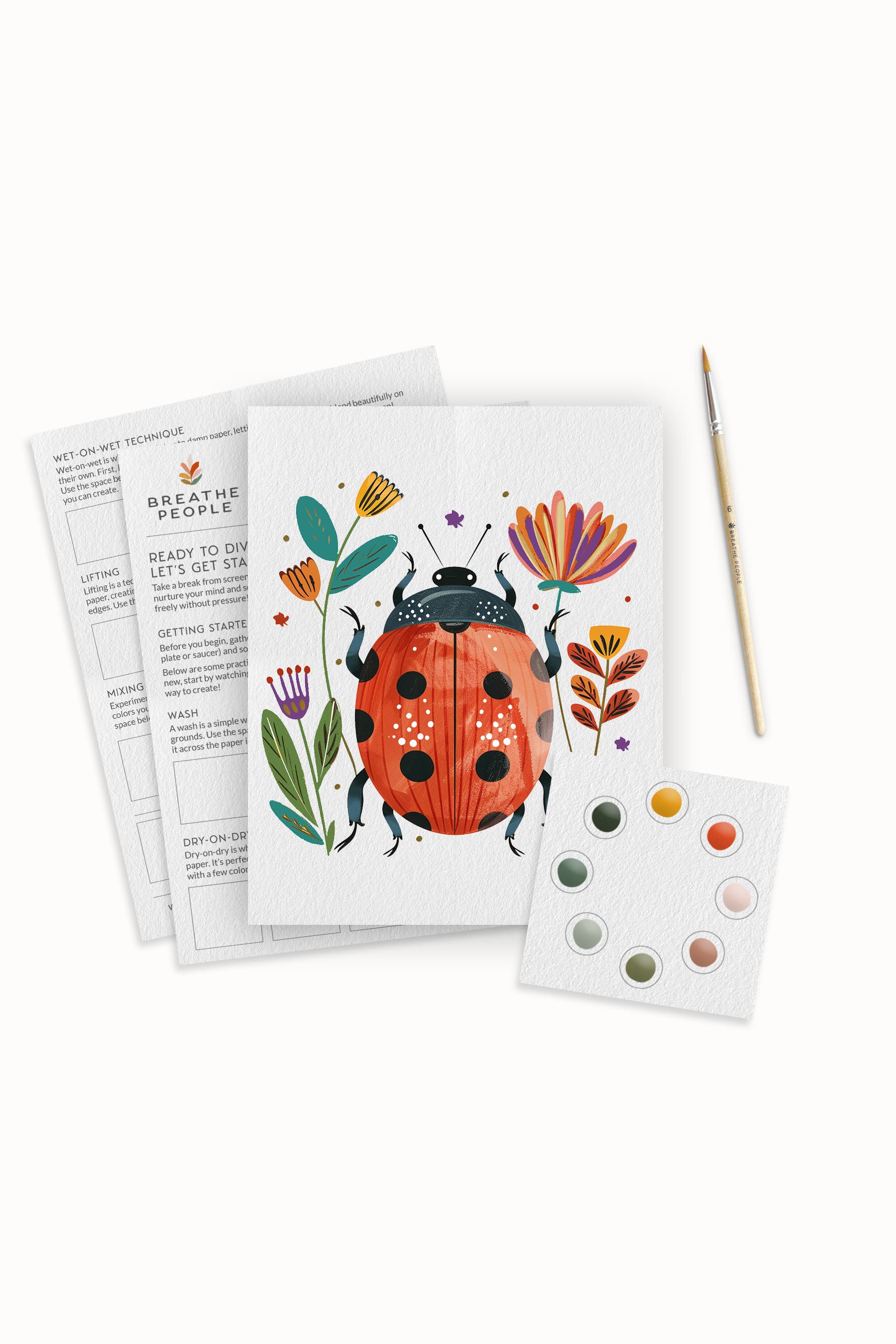 white ladybug garden