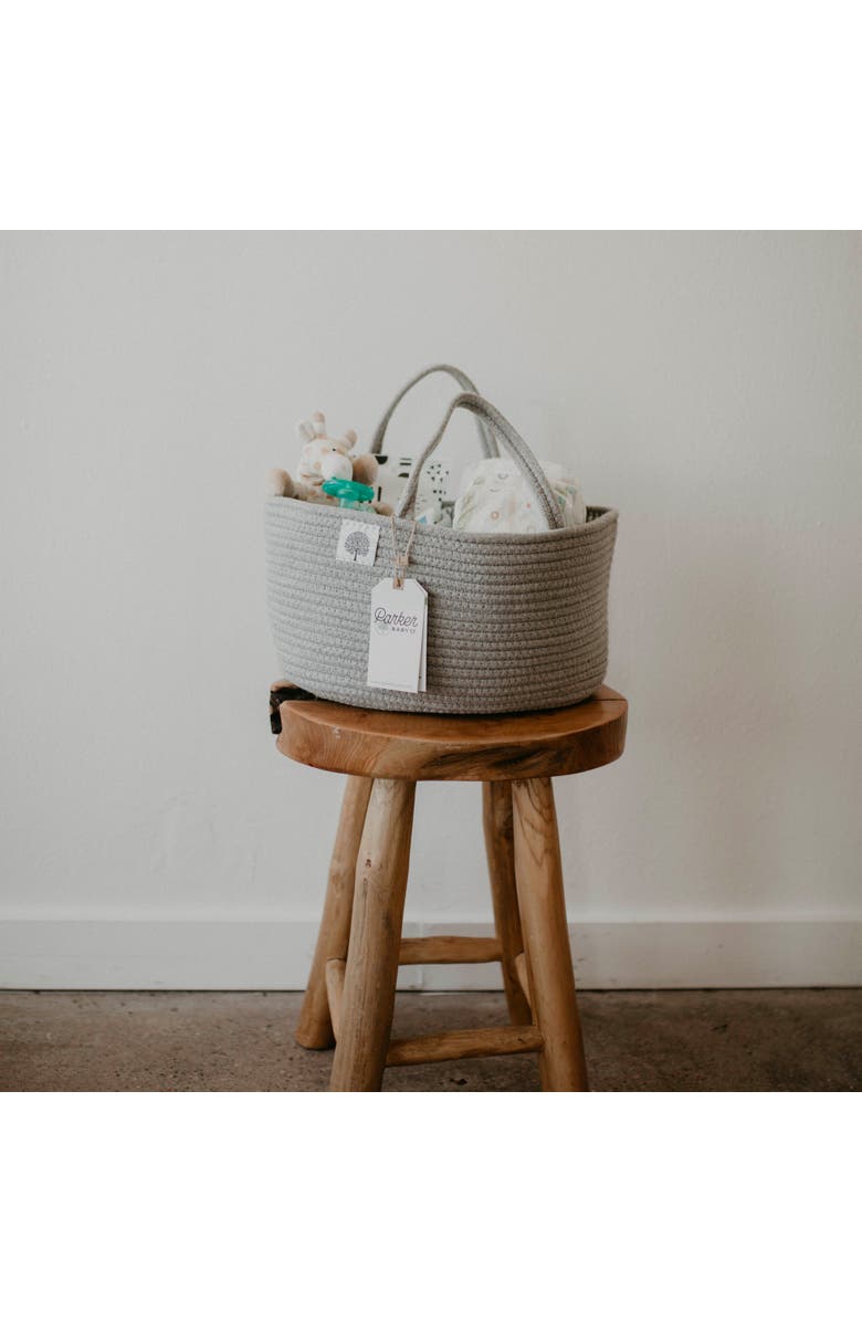 Parker Baby Co. Rope Diaper Caddy, Alternate, color, Gray