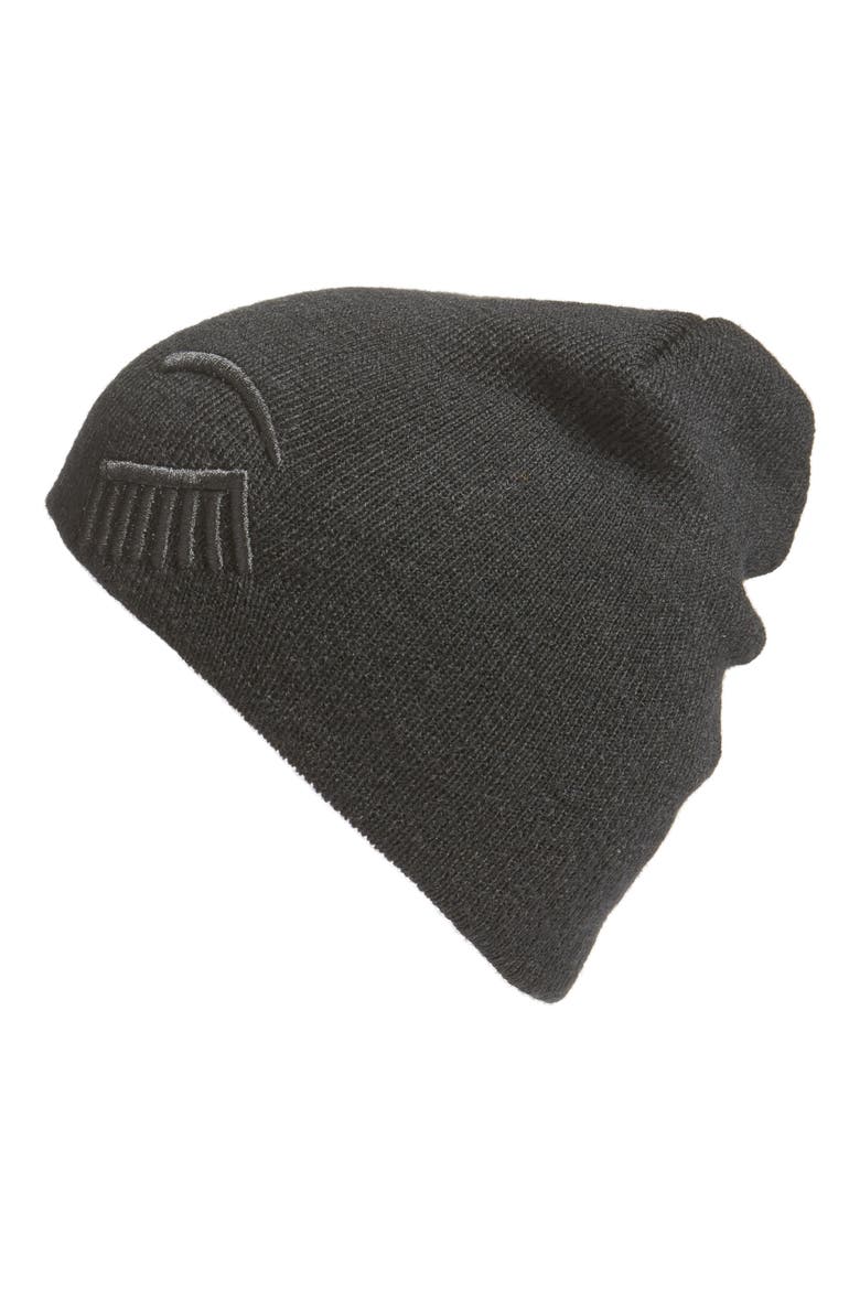 Winking Knit Beanie, Alternate, color, BLACK