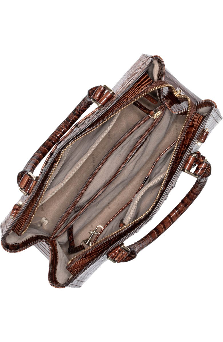 Brahmin Finley Small Croc Embossed Leather Satchel, Alternate, color,