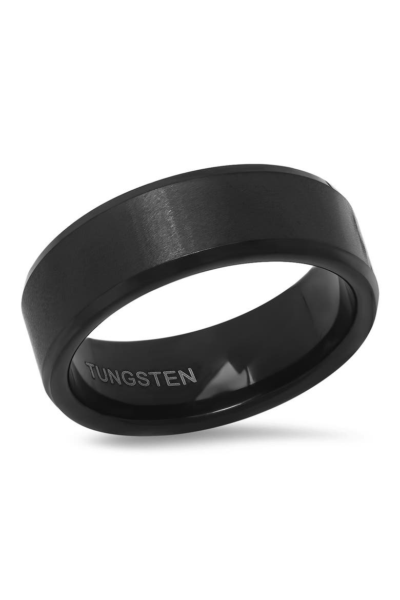 Men's Brushed Black IP Tungsten Band Ring - Size 11, Main, color, BLACK