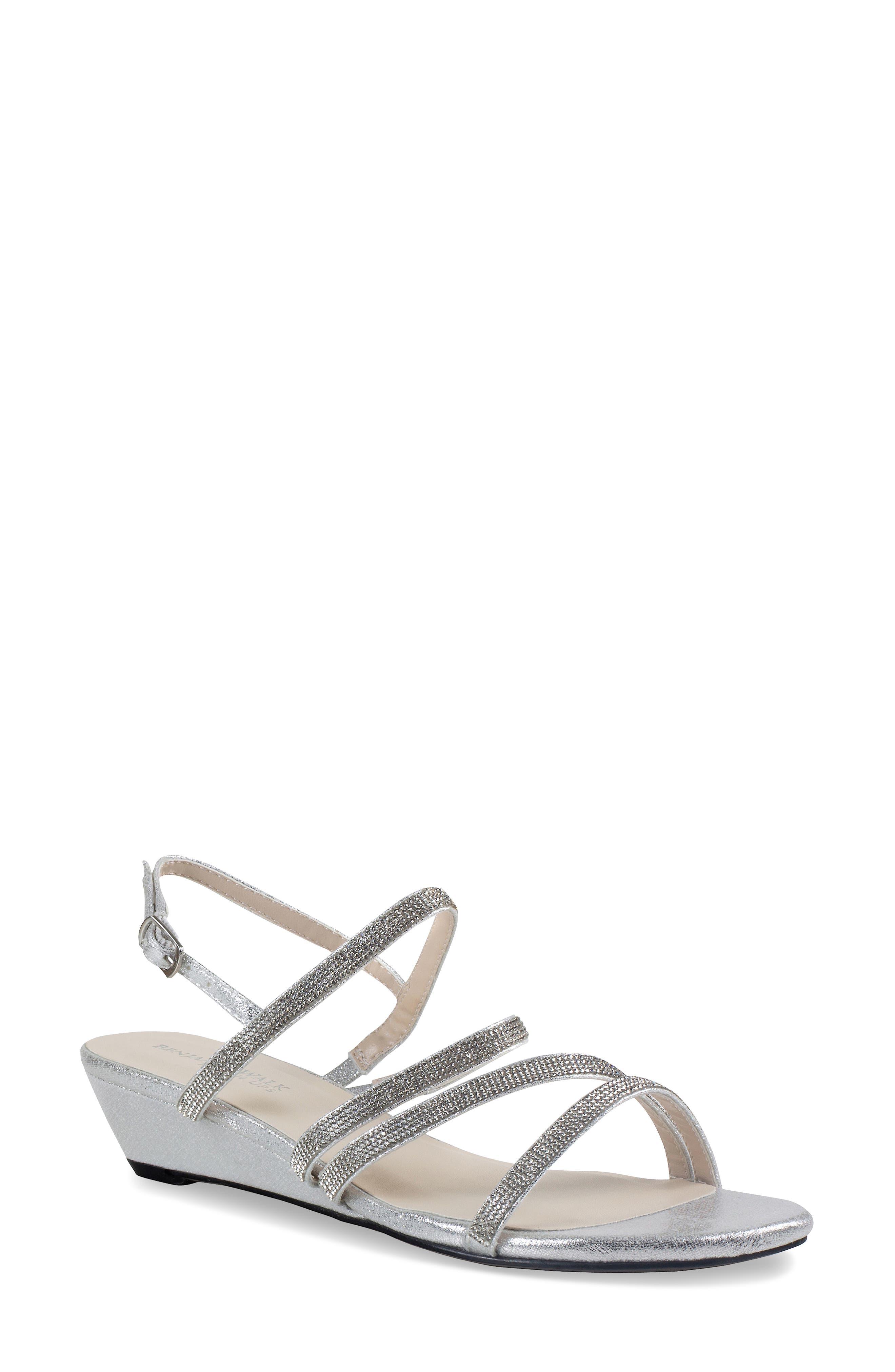 Touch Ups Jodi Slingback Wedge Sandal, Main, color, Silver