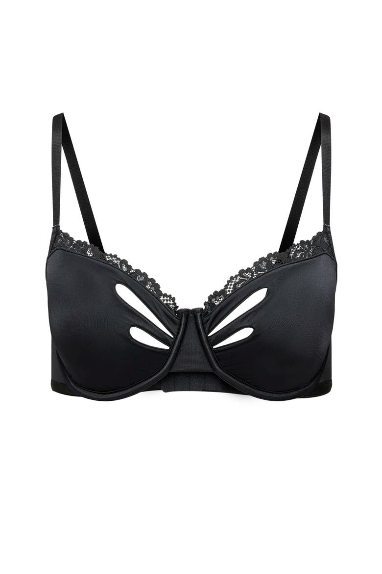 Vesper Unlined Balconette Bra, Alternate, color, Black