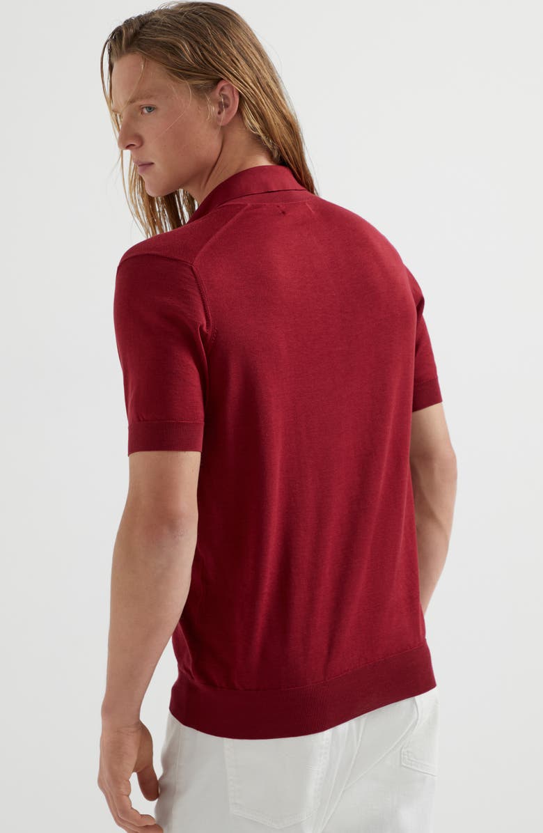 Brunello Cucinelli Lightweight knit polo shirt, Alternate, color, 