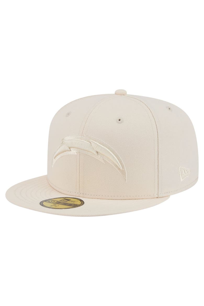 Men's New Era Cream Los Angeles Chargers Color Pack 59FIFTY Fitted Hat, Main, color, Cream