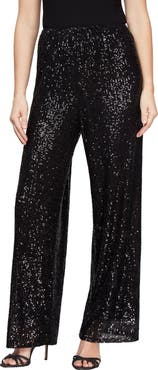 Alex Evenings Sequin Straight Leg Pants