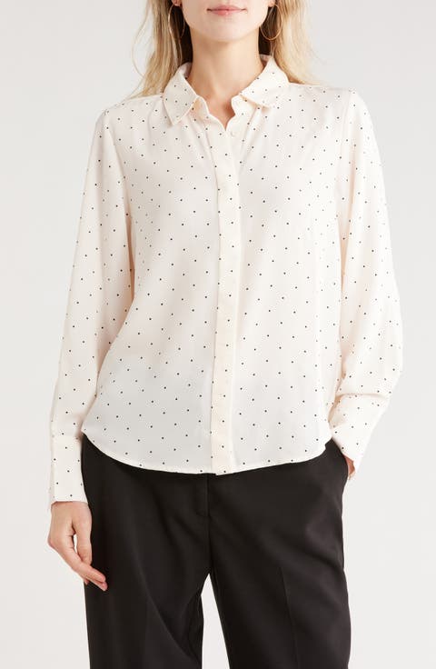 Polka Dot Button-Up Shirt